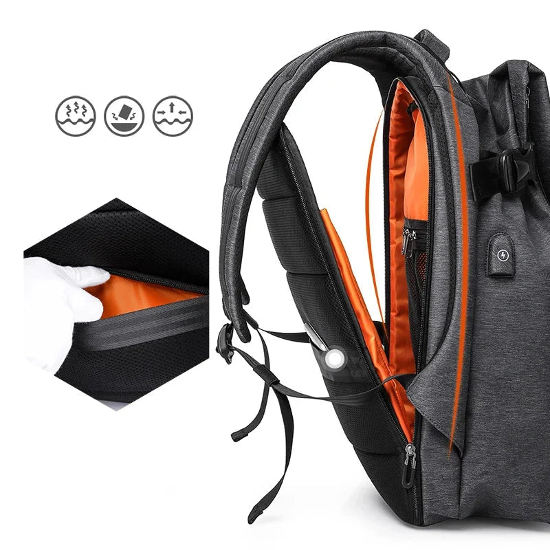 Mochila impermeable antirrobo conectada – TechNomad+ – Havresacs