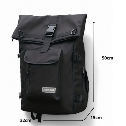 Mochila negra de viaje para hombre y mujer – Havresacs