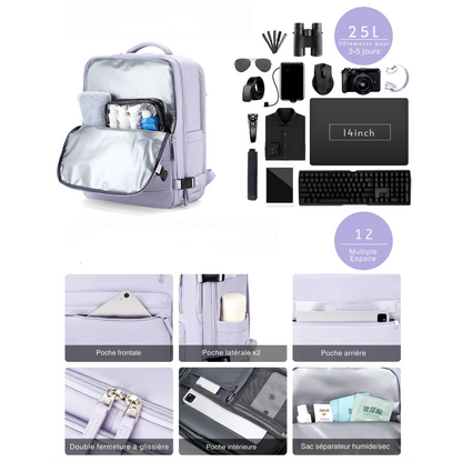 Mochila de viaje para mujer (20-32L), ideal como equipaje de mano