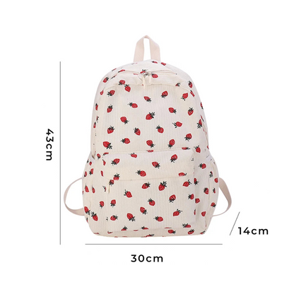 Mochila mujer original 20L, diseño fresa en terciopelo – Havresacs