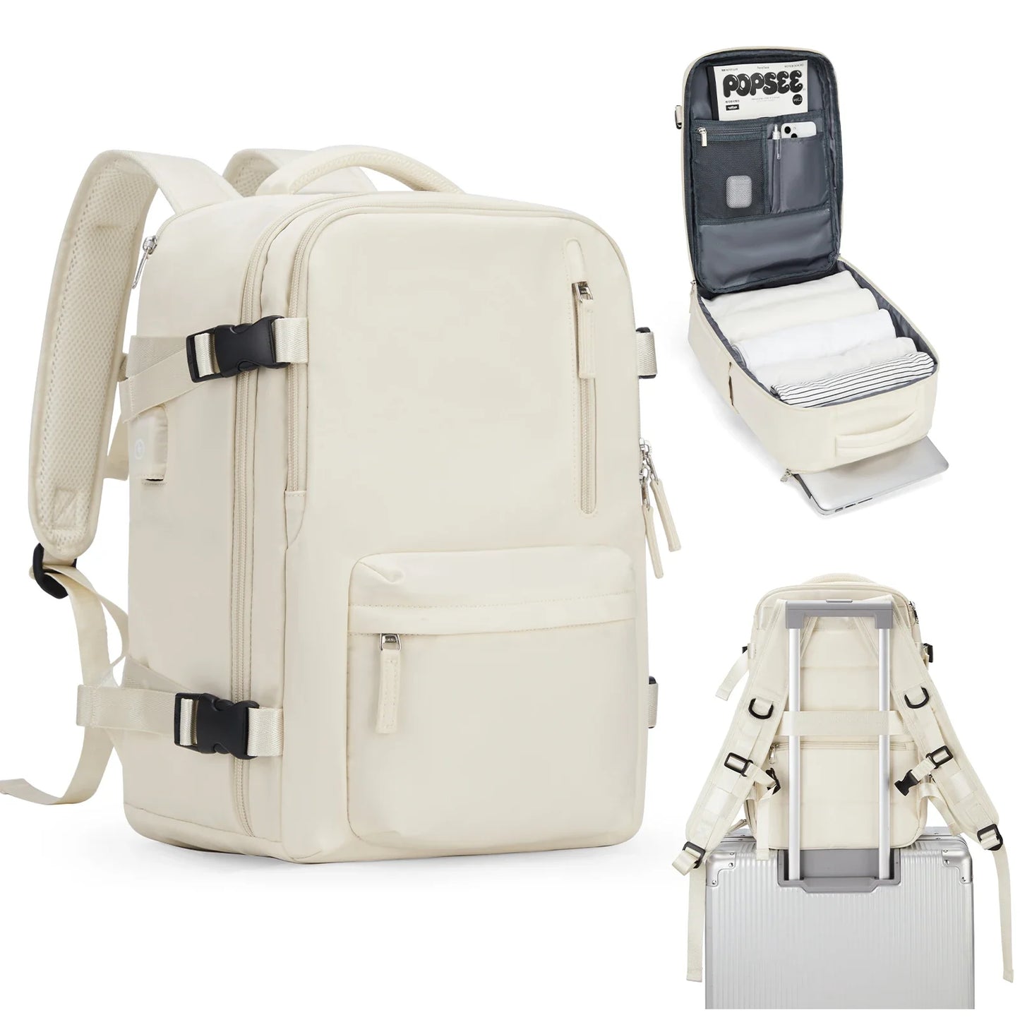 Mochila de viaje para mujer (20-32L), ideal como equipaje de mano