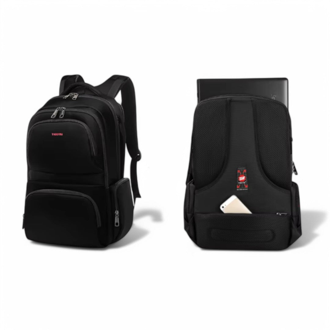 Mochila negra para avión con portátil de 15 pulgadas, viaje de cabina