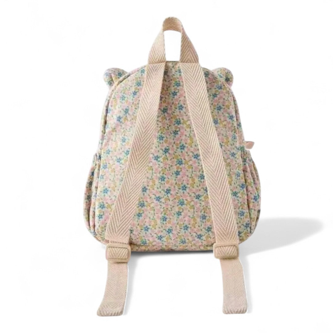 Mochila Preescolar Niña Floral con Gato – Confort & Dulzura