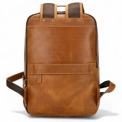 Mochila de cuero vintage para hombre, moderna Portátil 15" Havresacs