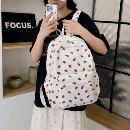 Mochila mujer original 20L, diseño fresa en terciopelo – Havresacs