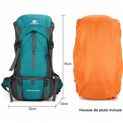Mochila impermeable de 65L para aventureros y senderismo | Havresacs