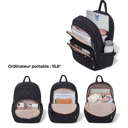 Mochila mujer viaje impermeable 28L con bolsillo portátil 15,6’’